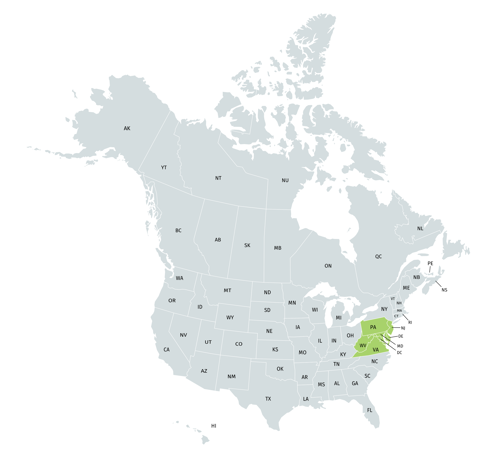Mid-Atlantic Region Map