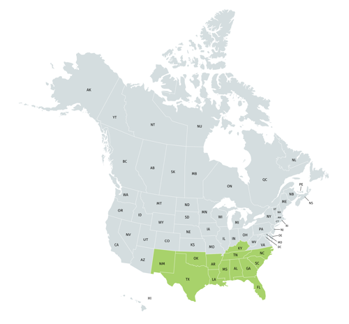 Southern Region Map