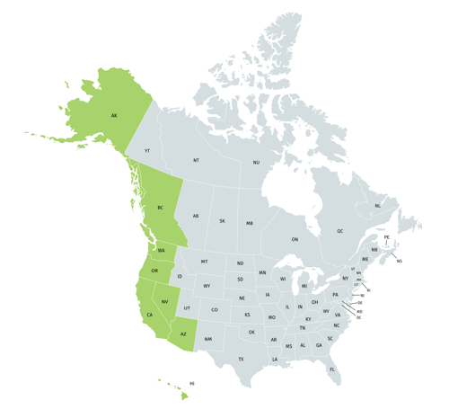 Pacific Region Map